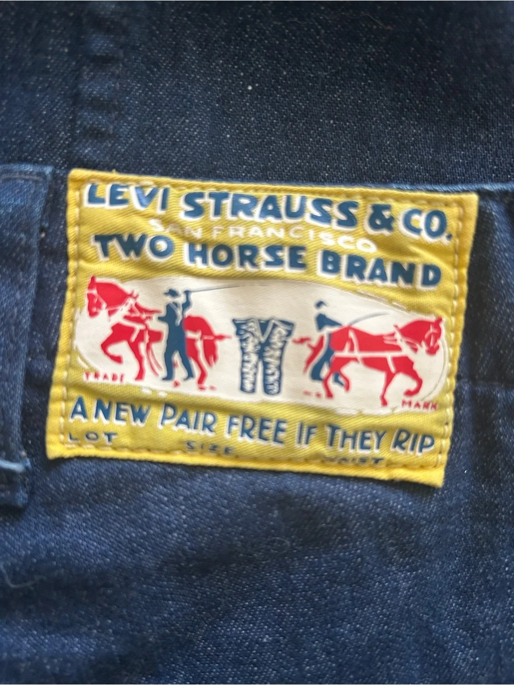 Levi's Vintage Clothing (LVC) Wide Leg Jeans Two Horse Brand Patch W29